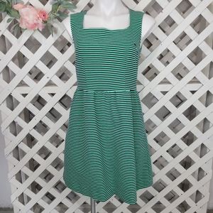 Merona Green and Navy Striped Dress Size Medium